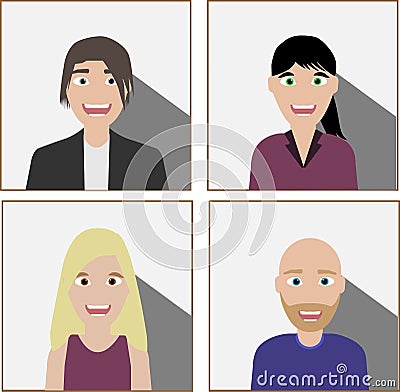 Set of diverse business people Vector Illustration